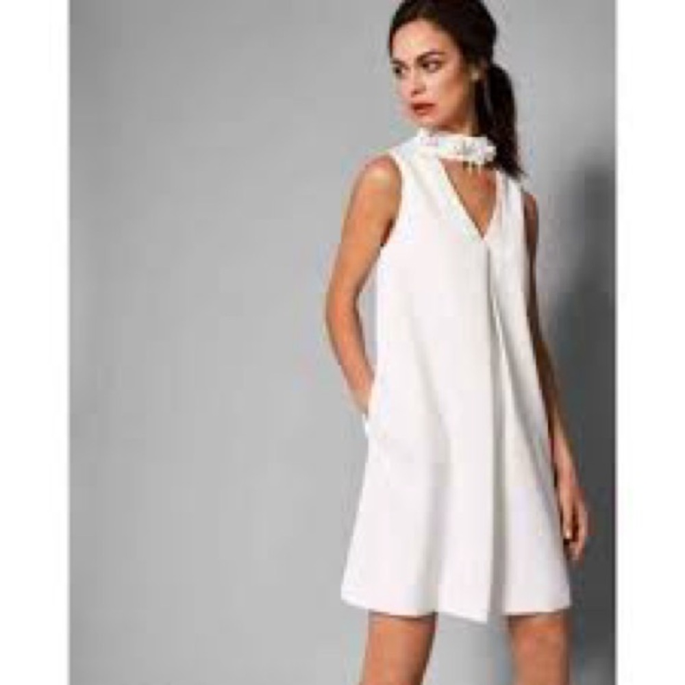 Ted Baker London White Sleeveless Mini Dress